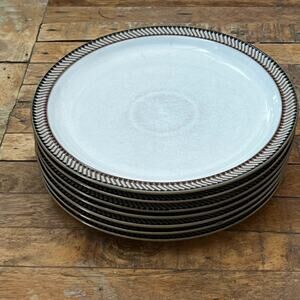 Handcrafted Denby Luxor Dinner Plate 10" Set Of 7 Made In England
